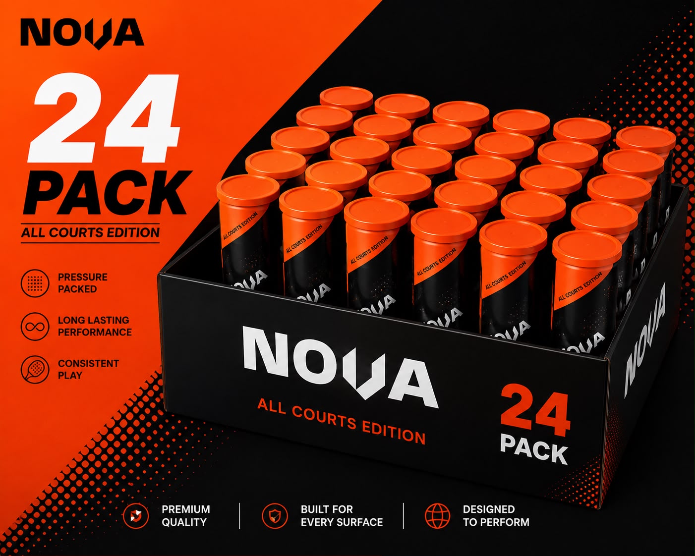 Nova Padel Balls - THE BOX (24 PACK)