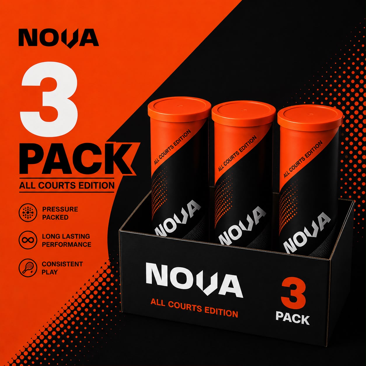 Nova Padel Balls - 3 Pack