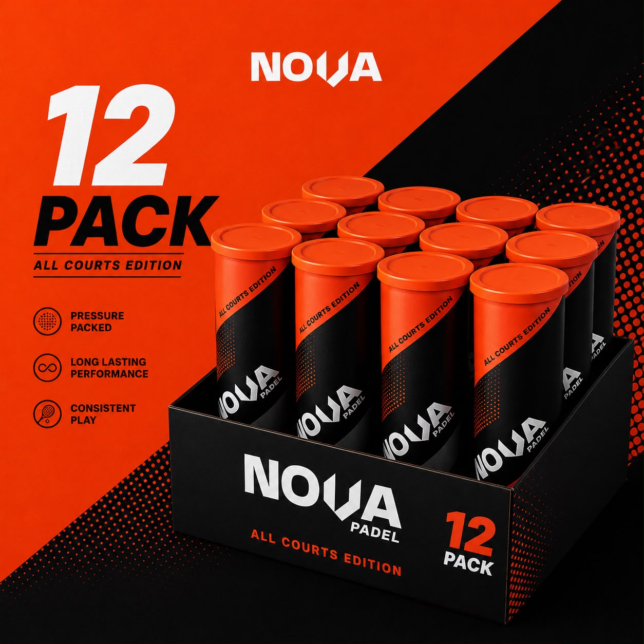 Nova Padel Balls - 12 PACK